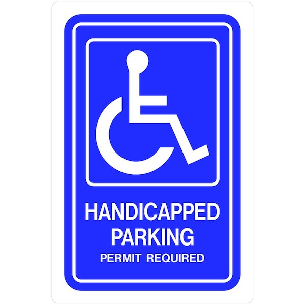 Hillman HILLMAN English Blue Handicap Sign 18 in. H X 12 in. W, PK5 843294 - main